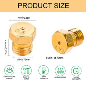 THYULIFE 12 Pack Grill Propane Gas Orifice Nozzle Conversion Kit - DIY Burner Brass Jet Nozzles Replacement Parts for Weber and Most Brands Grills, Easy to Drill Out, Orifice Size 0.5mm, M6x0.75mm