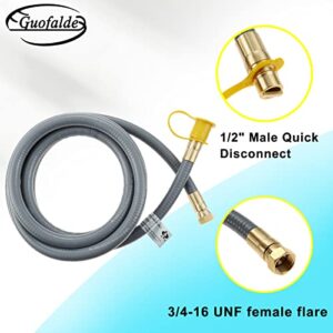 GUOFALDE 10FT Natural Gas Conversion Kit, 1/2" Natural Gas Hose with Quick Connect Fittings, Natural Gas Regulator Compatible with Kitchen-aid 710-0003