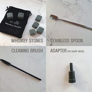 LEPTALINA Cocktail Smoker Kit with Torch and Whiskey Stones - Old Fashioned Cocktail Smoker Set with 6 Wooden Chips for Men, Boyfriend, Husband, Dad, Him (No Butane)