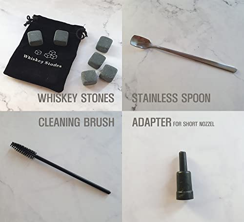 LEPTALINA Cocktail Smoker Kit with Torch and Whiskey Stones - Old Fashioned Cocktail Smoker Set with 6 Wooden Chips for Men, Boyfriend, Husband, Dad, Him (No Butane)