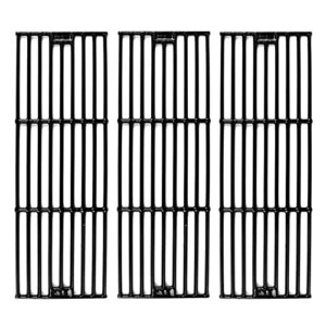 hisencn porcelain cast iron cooking grates for char-griller duo 5050, 3001, 5650, 3008, 3030, 3725, 4000, 2121, king griller 3008 5252, 19.75 inch coated cast iron grill grids replacement