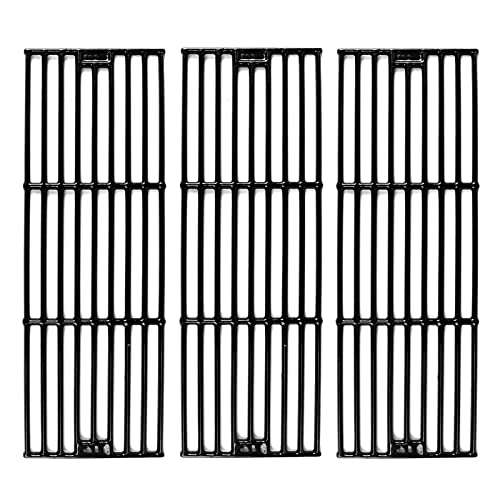 Hisencn Porcelain Cast Iron Cooking Grates for Char-Griller Duo 5050, 3001, 5650, 3008, 3030, 3725, 4000, 2121, King Griller 3008 5252, 19.75 inch Coated Cast Iron Grill Grids Replacement