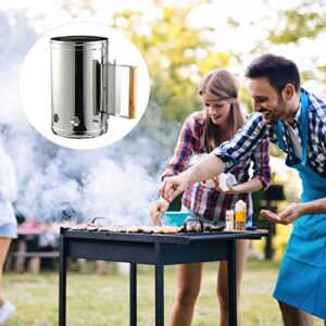 Cabilock Charcoal Grill Chimney Starter Quick Start Grill Barbecue Chimney Lighter Basket Can Canister BBQ Fire Starter Grilling Camping Accessories