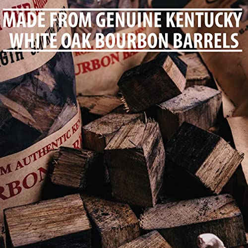 Barrel Proof Bourbon Barrel Blocks, Cask Strength Smoking Wood Chunks for Grilling, 2 Pound Resealable Bag, Natural (ACWC)