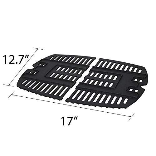 QuliMetal 60040 Grill Burner and 7644 Cooking Grates for Weber Q100, Q120, Q140, Q1000, Q1200, Q1400 Series Gas Grills