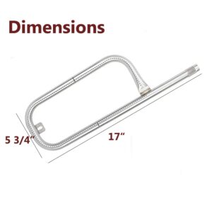 QuliMetal 60040 Grill Burner and 7644 Cooking Grates for Weber Q100, Q120, Q140, Q1000, Q1200, Q1400 Series Gas Grills