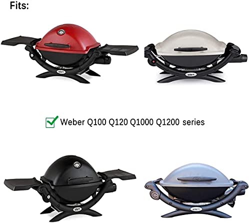 QuliMetal 60040 Grill Burner and 7644 Cooking Grates for Weber Q100, Q120, Q140, Q1000, Q1200, Q1400 Series Gas Grills