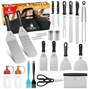 morole 30 pcs griddle accessories kit, grilling accessories bbq grill spatula set, bbq griddle utensils kit for men outdoor flattop grills cooking for camping accessories