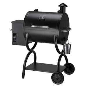 z grills zpg-550a wood pellet grill & smoker, 16lbs large hopper capacity, 585 sq in cooking area, 8 in 1 versatility, black