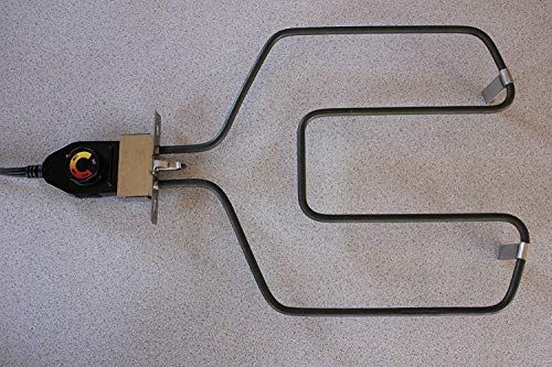 Universal Replacement Electric Smoker and Grill Heating Element with Adjustable Thermostat Controller **NEW 1500 Watts Higher Heat**