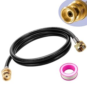 gcbsaeq 5ft 1lb propane tree extension hose propane tee adapter fit for buddy heater, weber q grill, coleman camping stove and more