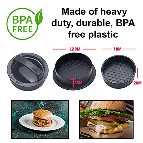 3 in 1 Stuffed Burger Press,Different Size Molds and Non Sticking Coating, Works Best for Stuffed Burgers, Regular Beef, Sliders, Grilling Accessories, Essential Kitchen