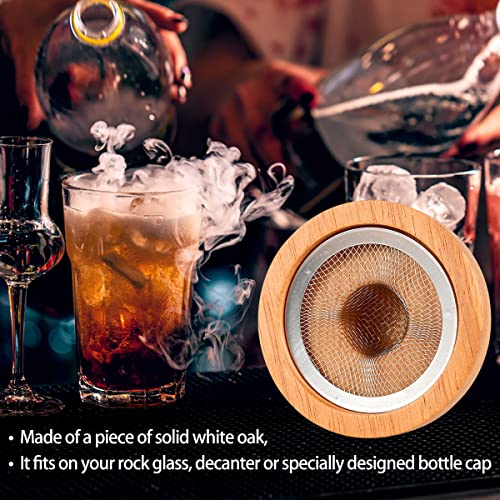 Keepower Cocktail Smoker Kit, Old Fashioned Chimney Smoker Kit with 4 Wood Chips for Infuse Cocktails Coffee Bourbon Wine Whisky Drinks, Gift for Dad, Husband, Friend