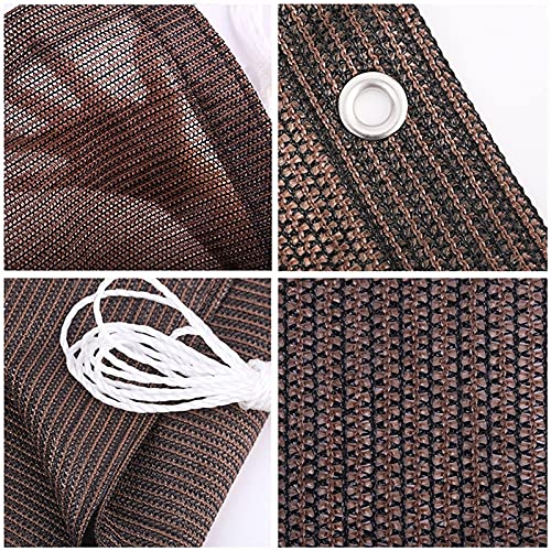 ALBN Balcony Privacy Screen Outdoor Windshield Anti-UV 90% Blockage with Eyelets and Rope for Balcony Fence Pergola (Color : Brown, Size : 90x450cm)