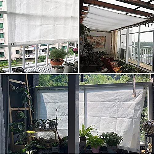 ALBN-Shading net Patio Shade Netting HDPE UV Protection with Eyelet Fits Outdoor Balcony Garden Plant Cover (Color : White, Size : 2x6m)