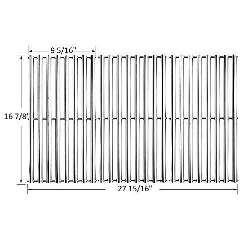 Stainless Steel Cooking Grid Grates Replacement for Charbroil 463433016, 463461615, 463436215, 463420508, Kenmore 463420507, Master Chef 85-3100-2, 85-3101-0, G43205, T480 (16-7/8" x 27-15/16")