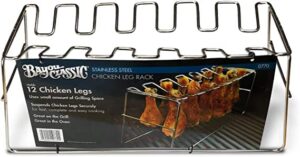 bayou classic 0770 stainless chicken leg rack holds 12 chicken legs perfect for grilling or baking in the oven