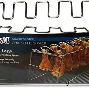 Bayou Classic 0770 Stainless Chicken Leg Rack Holds 12 Chicken Legs Perfect for Grilling or Baking in The Oven