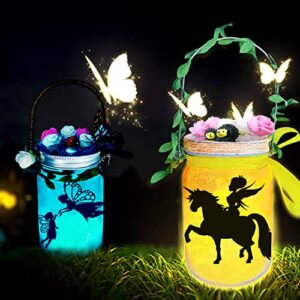 fairy lantern crafts for girls - dulla arts and crafts for kids ages 8-12, diy garden decor fairy mason jar night light, birthday christmas party gifts for girls age 8 9 10 11 12