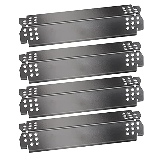 Hongso 14 9/16" Porcelain Steel Heat Plates Replacement Parts for Nexgrill 720-0830H, 720-0864, 720-0864M Gas Grill and Other Grill Models,Heat Shield Tent, Burner Cover, Flame Tamer, PPC005 (4-Pack)