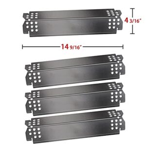 Hongso 14 9/16" Porcelain Steel Heat Plates Replacement Parts for Nexgrill 720-0830H, 720-0864, 720-0864M Gas Grill and Other Grill Models,Heat Shield Tent, Burner Cover, Flame Tamer, PPC005 (4-Pack)