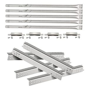 grill part kit replacement for charbroil performance 5 burner gas grills 463347519 463347017 463335517 463276517 463244819 463376319, heat plates, burners, adjustable crossover tube, stainless steel