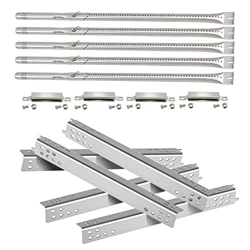 Grill Part Kit Replacement for Charbroil Performance 5 Burner Gas Grills 463347519 463347017 463335517 463276517 463244819 463376319, Heat Plates, Burners, Adjustable Crossover Tube, Stainless Steel