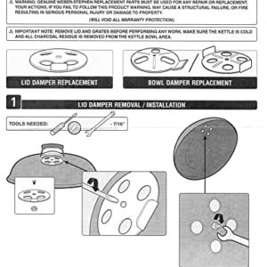 Weber Bar-B-Kettle, Charcoal Performer, Touch-N-Go Replacement Gas Grill Damper Kit 63070