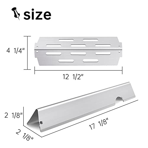 Clivimi Grill Flavorizer Bars Grill Heat Deflectors BBQ Gas Grill Replacement Parts for Weber 66796 66033 66041, Weber Genesis II E-410 S-410, II LX E-440, S-440, 17 Inch Grill Heat Plates Shield