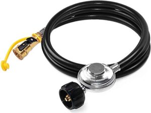 dozyant 6 feet quick connect propane hose with regulator replacement for olympian 5100, 5500 rv grill parts and other low pressure lp gas grill, heater, 1/4" female quick connect adapter x acme nut