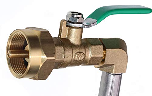 DOZYANT Universal 3 Feet Propane Refill Hose with ON-Off Control Valve Propane Refill Adapter for 1 lb Propane Tank Cylinder Bottle, POL Propane Tank Connector Stainless Steel Hose