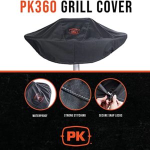 PK Grills 360 Charcoal BBQ Grill Cover, Heavy-Duty Waterproof Outdoor Thick Vinyl, PK 360 Grill Accessories, Charcoal Gray