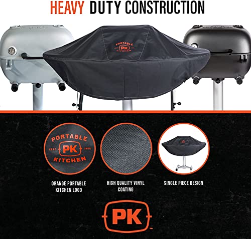 PK Grills 360 Charcoal BBQ Grill Cover, Heavy-Duty Waterproof Outdoor Thick Vinyl, PK 360 Grill Accessories, Charcoal Gray