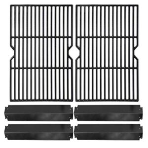 hongso porcelain cast iron cooking grid grill grates and steel heat plates replacement kit for charbroil 463268008 463244011 463212511 463224611, kenmore 415.166579, uniflame gas grill, pcf652-ppc3214