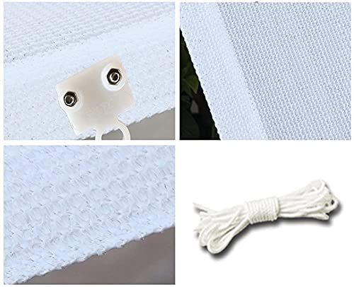 ALBN-Shading net Outdoor Shading Netting 80% Shading Rate HDPE Anti-UV for Garden Balcony Window with Free Universal Buckle (Color : White, Size : 2x5m)