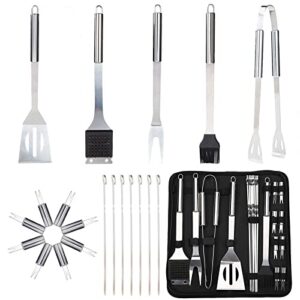 barbecue grill tool set, stainless steel grilling tool, 20pcs grill accessories suitable for outdoor bbq cooking.