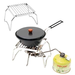 LIOOBO BBQ Grill Rack Steel Grill Grate Portable Camping Grill Barbecue Grill for Backpacking Hiking Picnics Fishing