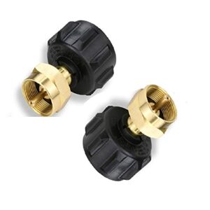 universal qcc1 propane tank refill adapter solid brass valve filler coupler for 1lb disposable small propane bottle, lp gas cylinder canister (2pcs)