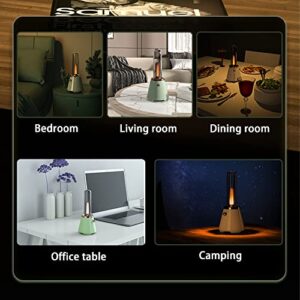 LED Camping Lantern Candle Atmosphere Lamp, Wireless Portable Bluetooth HiFi Speaker with Led Candle Effect for Android/Phone/PC Rechargeable Camping Lights 2 Light Modes 3600mAh Power Bank