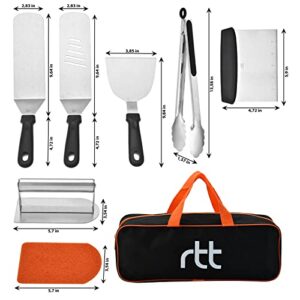 Griddle Spatula Heavy Duty Flat Top Grill Accessory Tool Kit with Griddle Spatula Chopper Scraper Tong Blackstone Cleaning Tool Accessories 10 Pcs