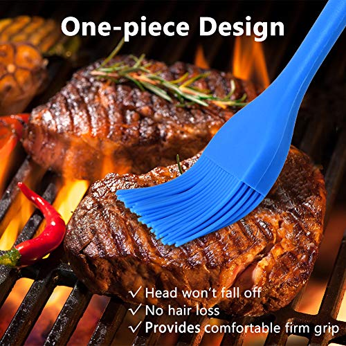 Hhyn Silicone Basting Pastry Brush Set 5 Pack Heat Resistant Spread Oil Butter Sauce for BBQ Grill Barbeque Kitchen Baking Cooking Pastries, 2 Large & 3 Small Multicolor