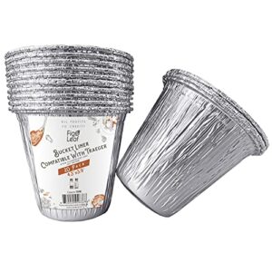 (20 pack) grease bucket liner compatible with traeger grills bac459 l fits ranger, scout, ptg mini grease buckets l disposable aluminum foil