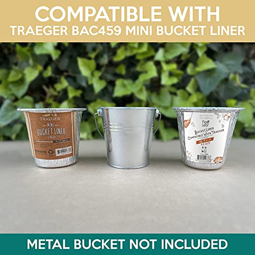 (20 Pack) Grease Bucket Liner Compatible with Traeger Grills BAC459 l Fits Ranger, Scout, PTG Mini Grease Buckets l Disposable Aluminum Foil