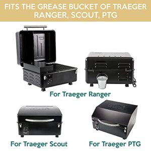 (20 Pack) Grease Bucket Liner Compatible with Traeger Grills BAC459 l Fits Ranger, Scout, PTG Mini Grease Buckets l Disposable Aluminum Foil