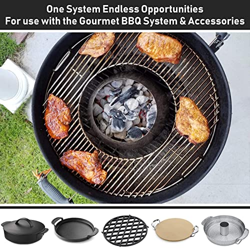 X Home Grill Grate for 22 Inch Weber Charcoal Grill, Upgraded 8835 Gourmet BBQ System Hinged Cooking Grate, 21.5 x 21.5 Inch