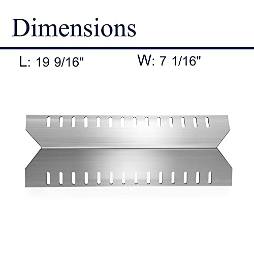 Grill Heat Plate Shield Tent BBQ Parts Replacement for Huntington 24025HNT, Master Forge 30030MSF Fiesta, Cook-Rite EL30034 Stainless Steel Burner Cover Flame Tamer, 19 9/16" Heat Shield