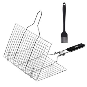 unco- grill basket, stainless steel, fish grill baskets for outdoor grill, vegetable grill basket, bbq grill basket, bbq basket, grilling basket, fish basket for grilling, grill accessories.