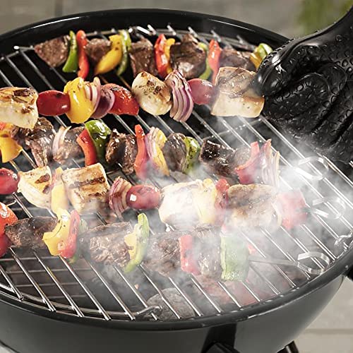 Rankok 22-Inch Premium Kettle Charcoal Grill Outdoor Barbeque Grill & Smokers Portable Trolley BBQ Grill with Wheels Adjustable Ash Catcher Bakeware Clips Thermometer for Cooking Camping Patio Garden