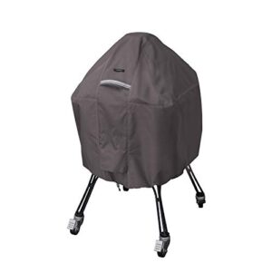 classic accessories ravenna water-resistant 22 inch kamado ceramic bbq grill cover, dark taupe