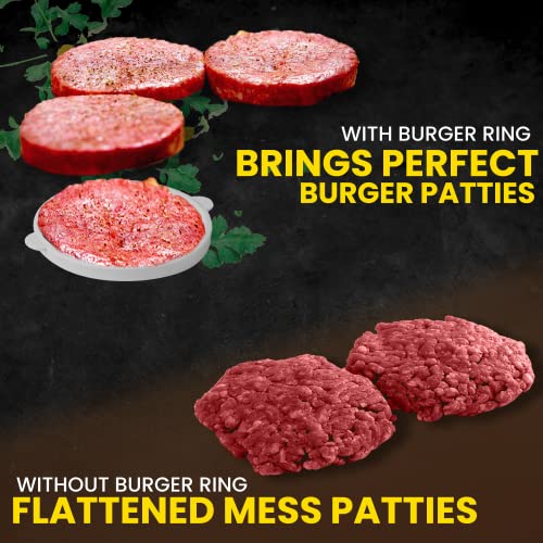 (6-Pack) 1/3 LB Sous Vide Burger Rings, Burger Immersion Cooking Ring Molds with Handles - 0.75" Thick Sous Vide Burger Patty Makers - Food-Safe Plastic - FOR SOUS VIDE USE ONLY